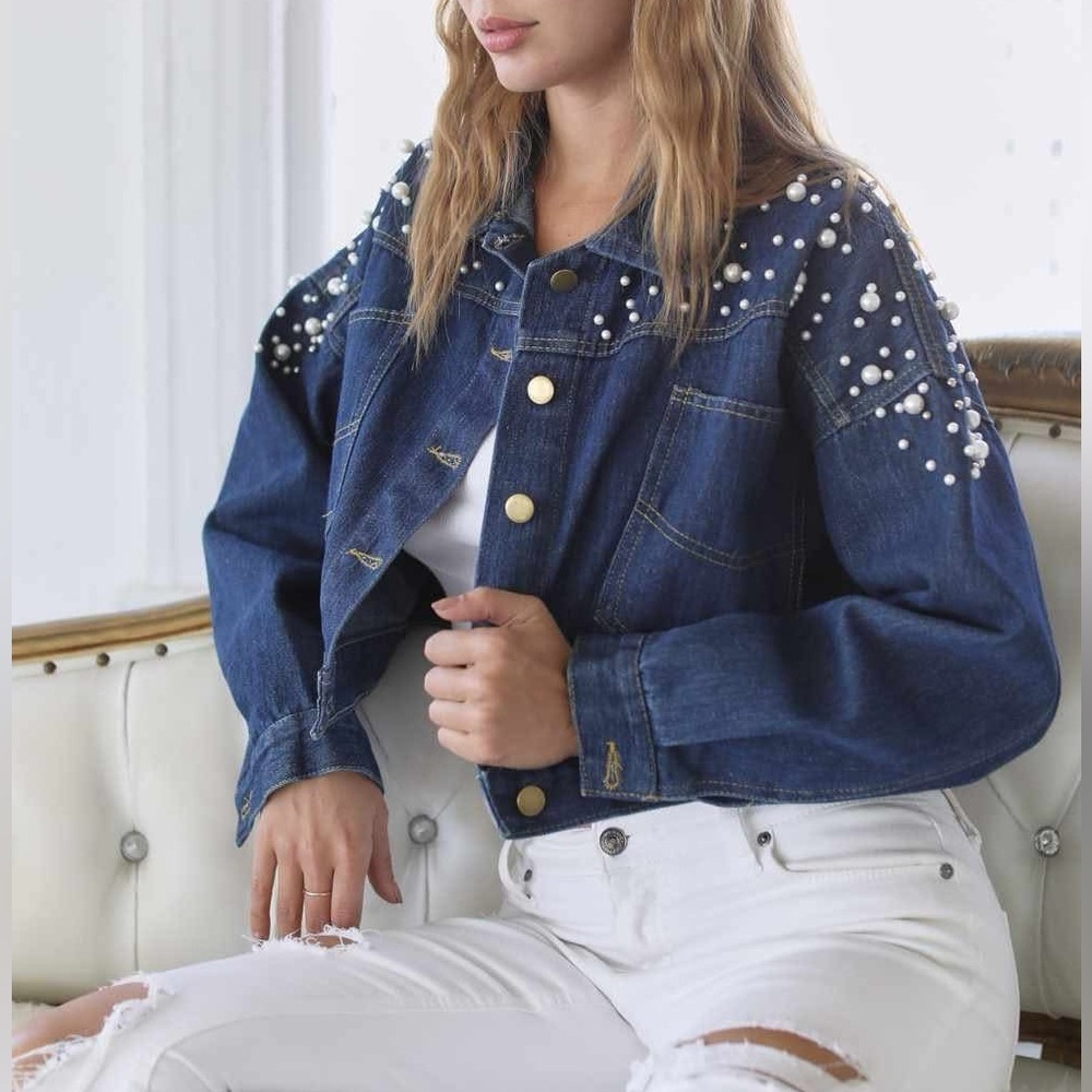 J. NNA Denim Jacket with Studs - Picture 3 of 16